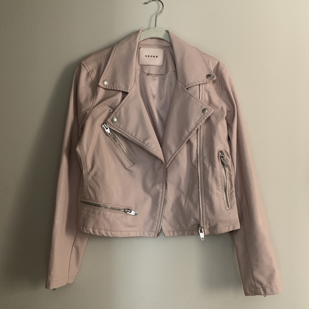 BLANK NYC BLUSH PINK MOTO JACKET